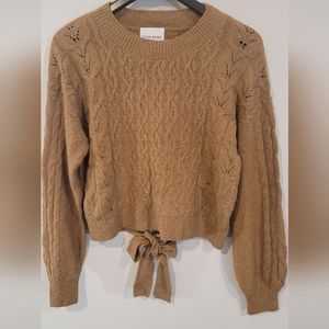 Pink Rose Brown sweater Small Size NWOT